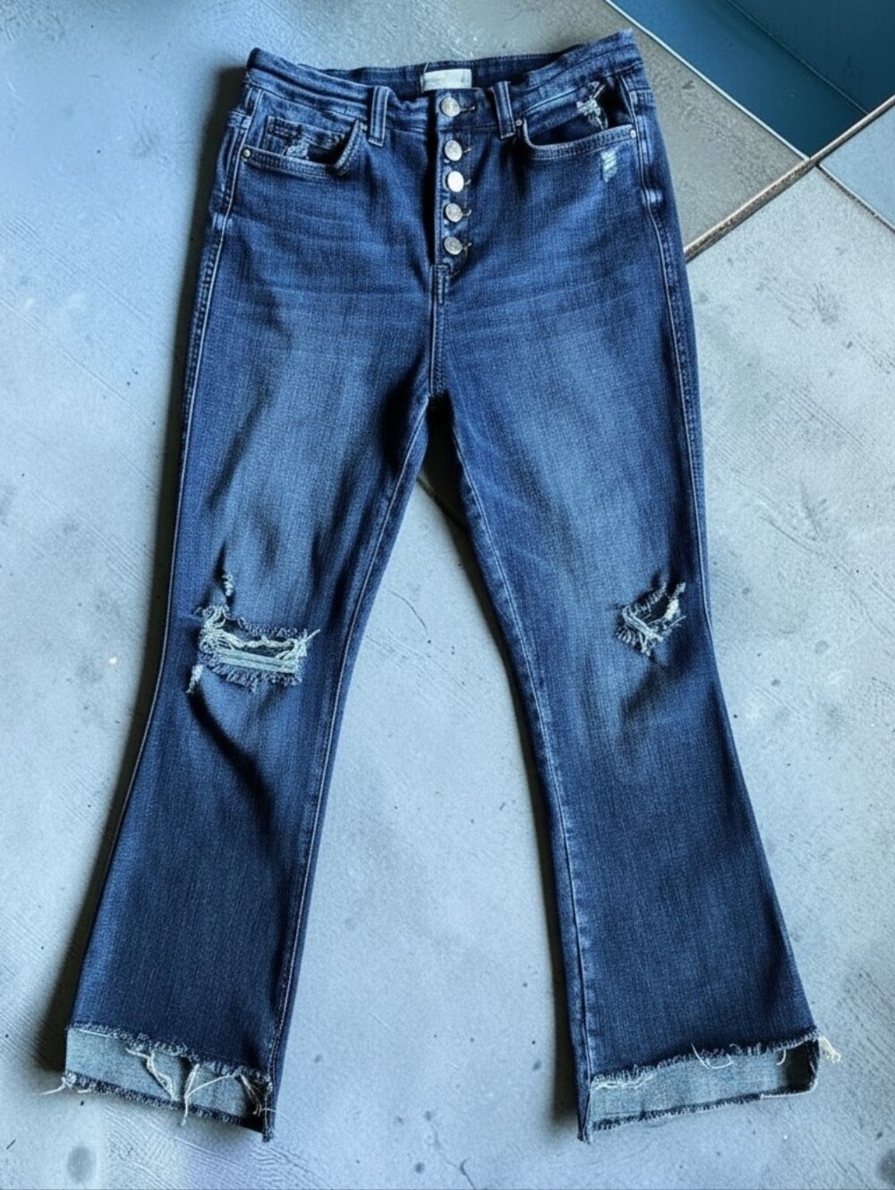 Alter'd State Distressed Denim Jeans Women's Size 29 Blue Y2K Casual Streetwear
